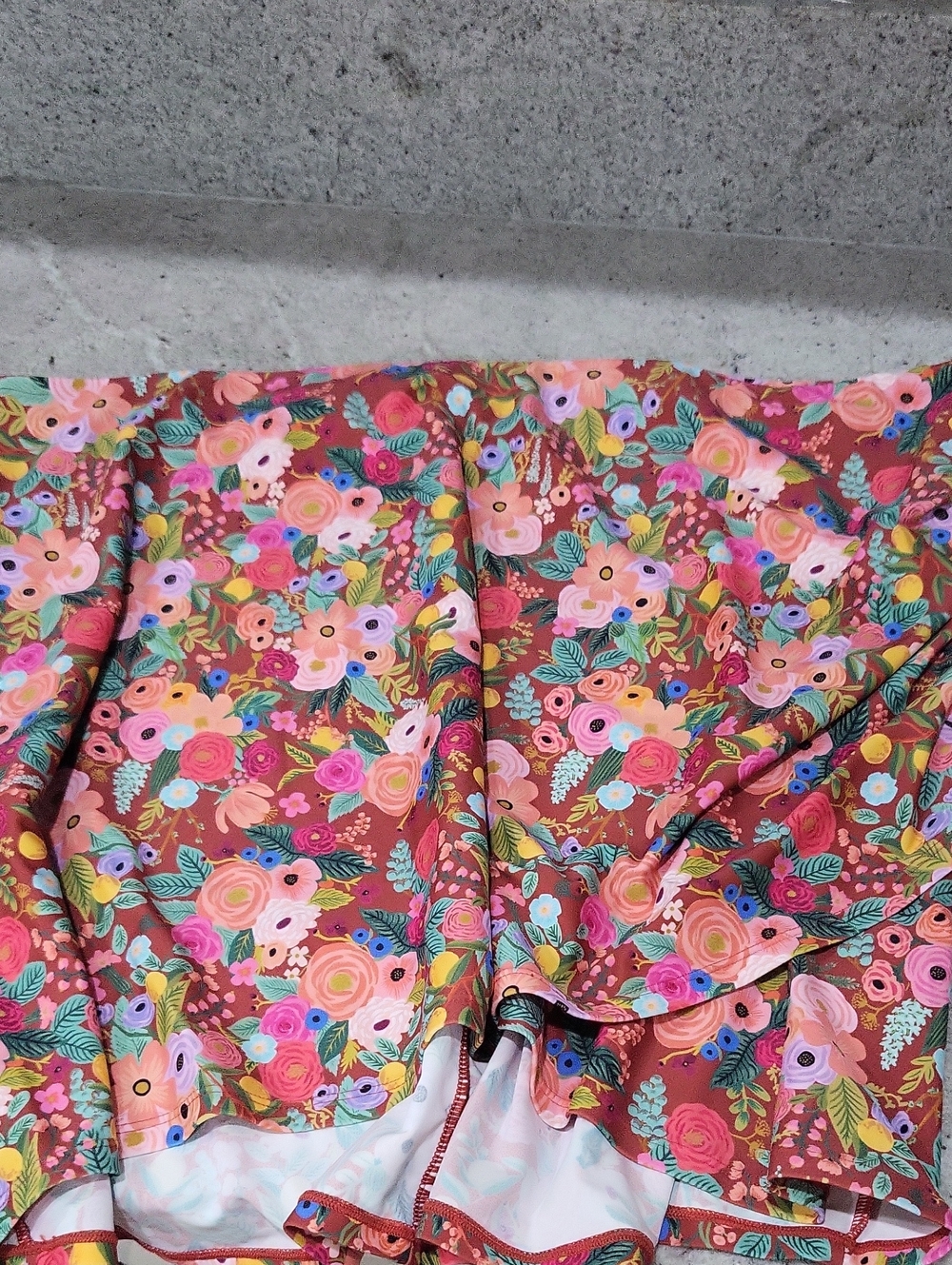 Summersalt Floral Swim Skirt Coverup in Red and Pink